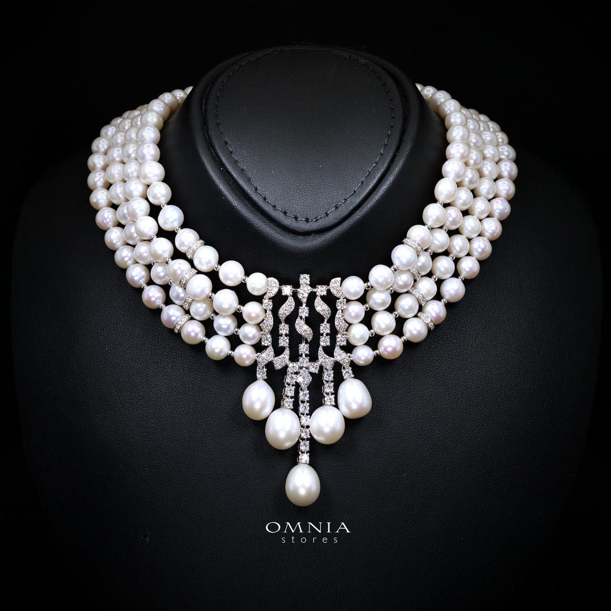 Omnia Behati Fresh Real Water Pearl Set In 925 Silver High Quality Simulated diamonds