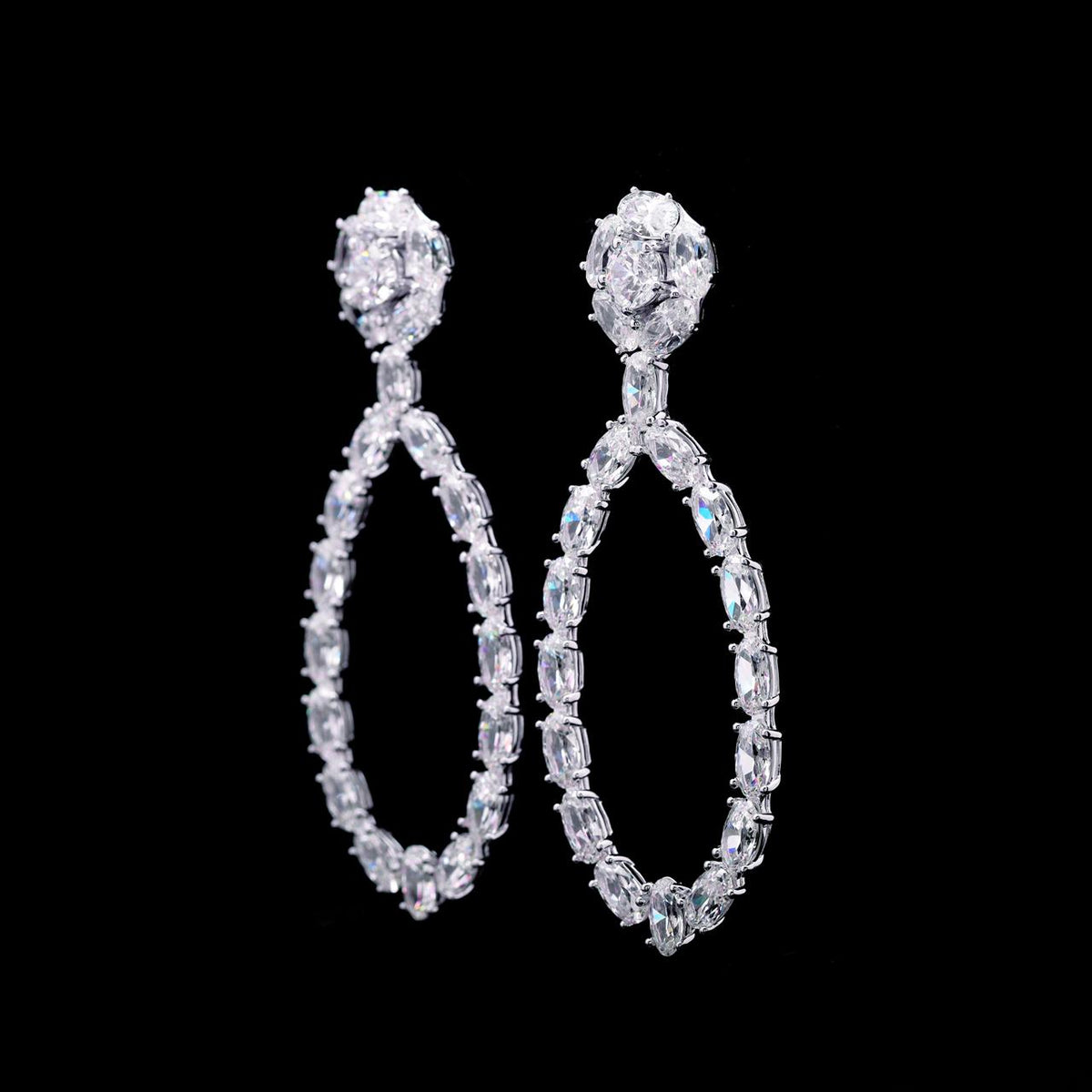 Khayra Earrings with Certificate | High-Quality Simulated Diamonds in 925 Sterling Silver
