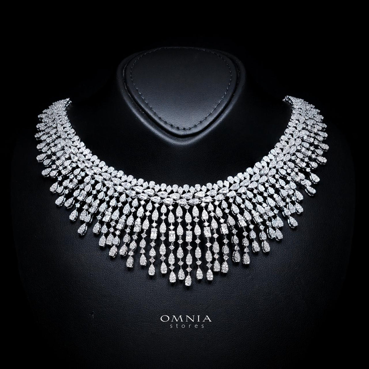 Adaliya Luxury Bridal Full Set with High-Quality Simulated Diamonds – Rhodium Plated