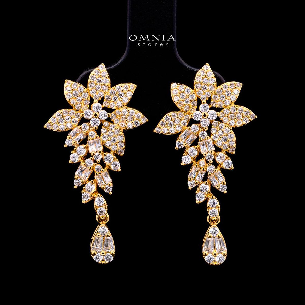Farrah Gold Luxury Bridal Full Set with High-Quality Simulated Diamonds – Rhodium Plated
