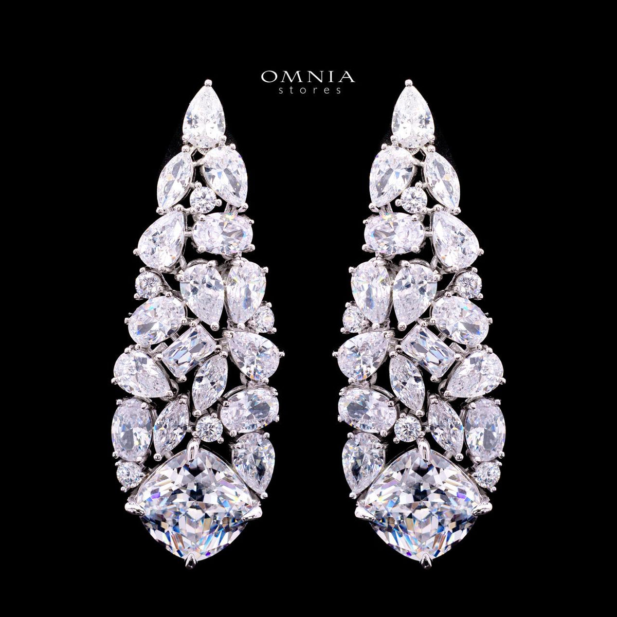 Roxane White Luxury Bridal Full Set with High-Quality Simulated Diamonds – Rhodium Plated