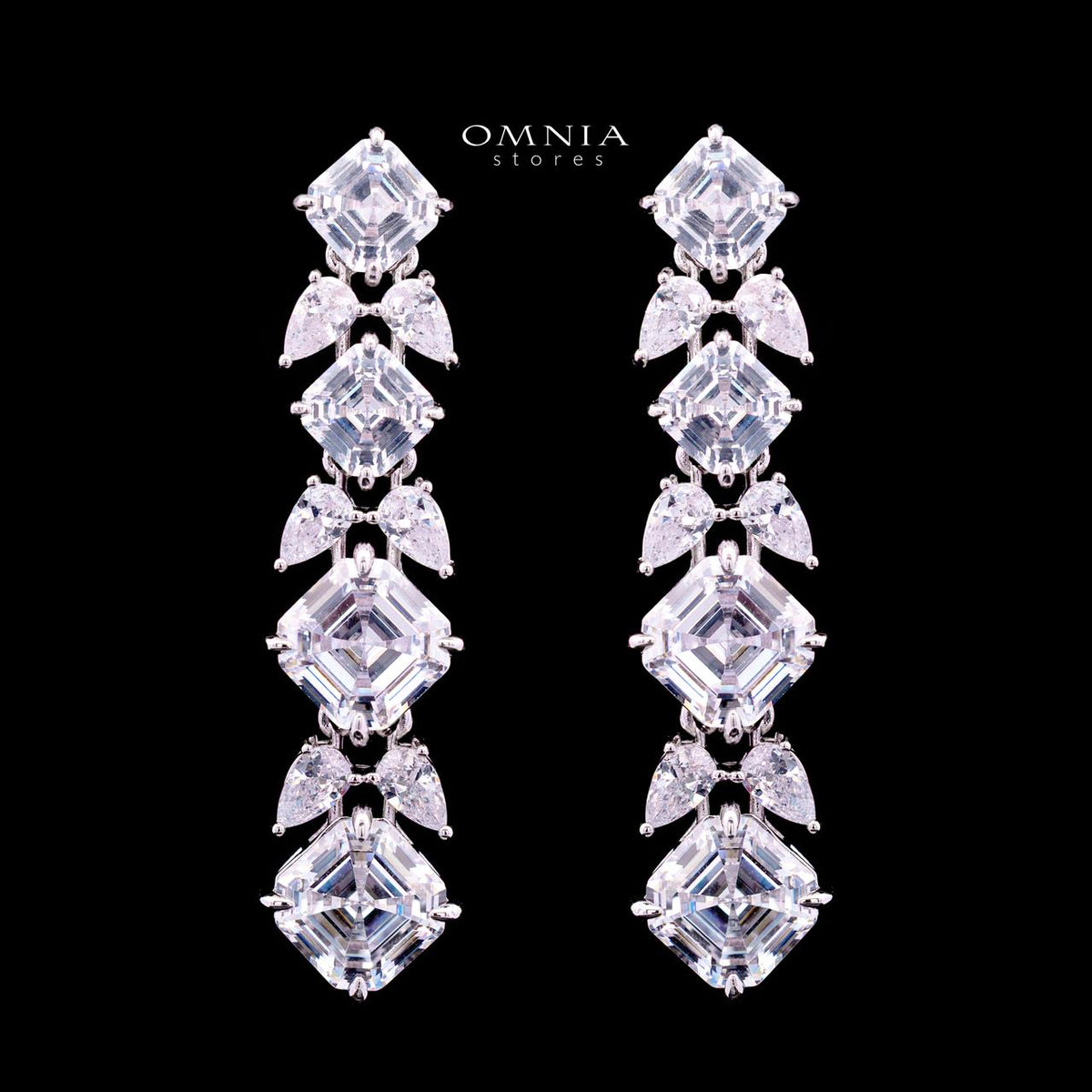 Rowena White Luxury Bridal Full Set with High-Quality Simulated Diamonds – Rhodium Plated