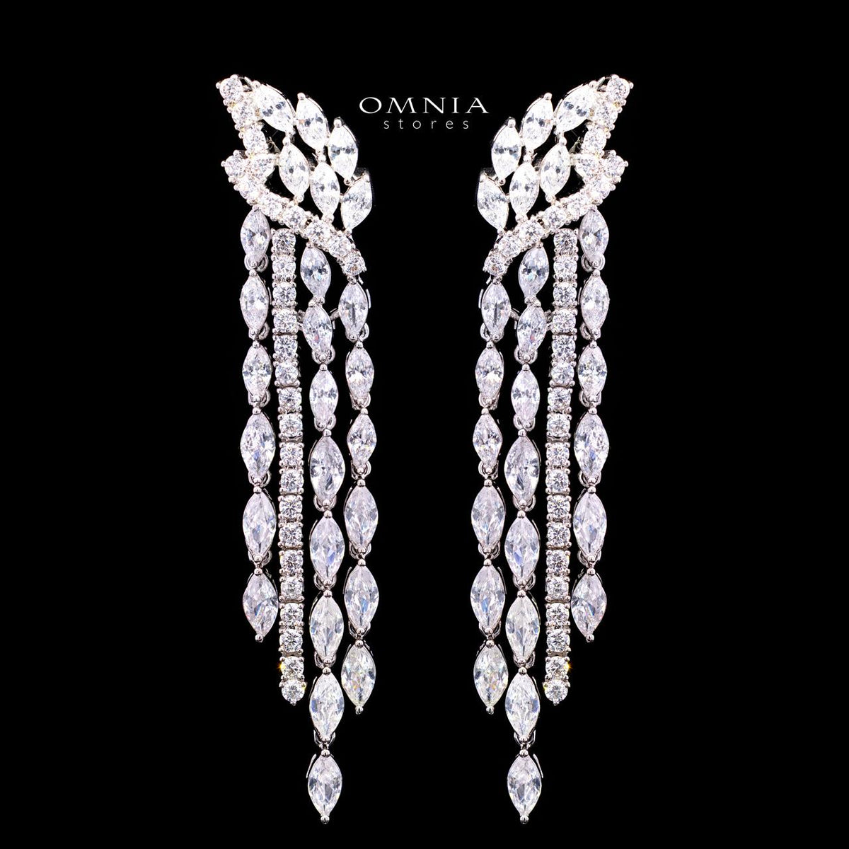 Omnia Fatma White Luxury Bridal Full Set in High Quality Zircon Stone in Premium Rhodium Plating - OMNIASTORES UAE