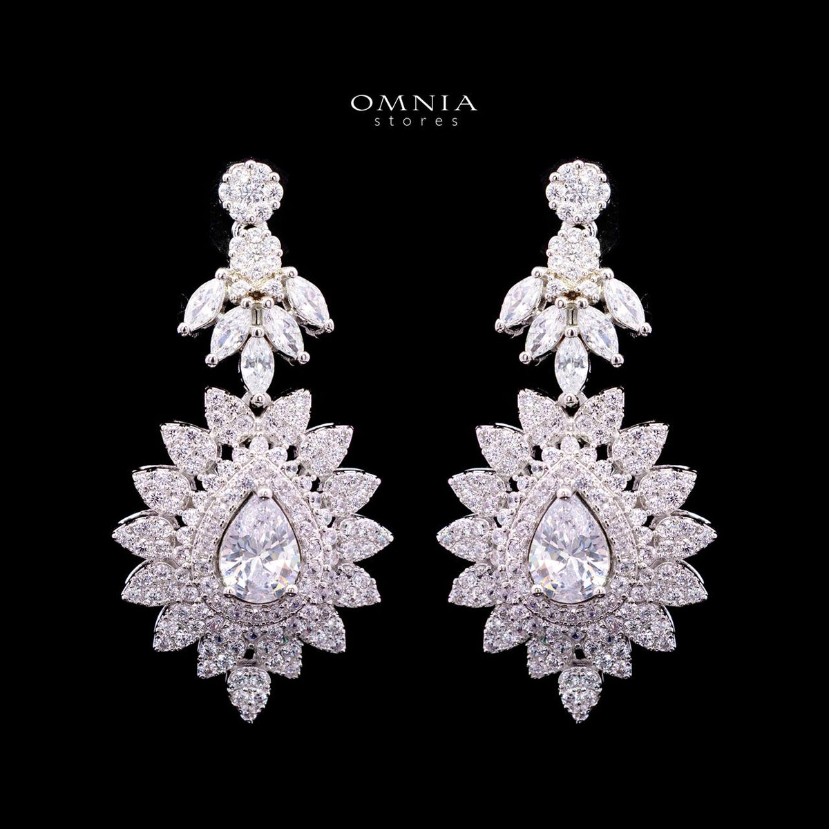 Ayrine White Luxury Bridal Full Set with High-Quality Simulated Diamonds – Rhodium Plated