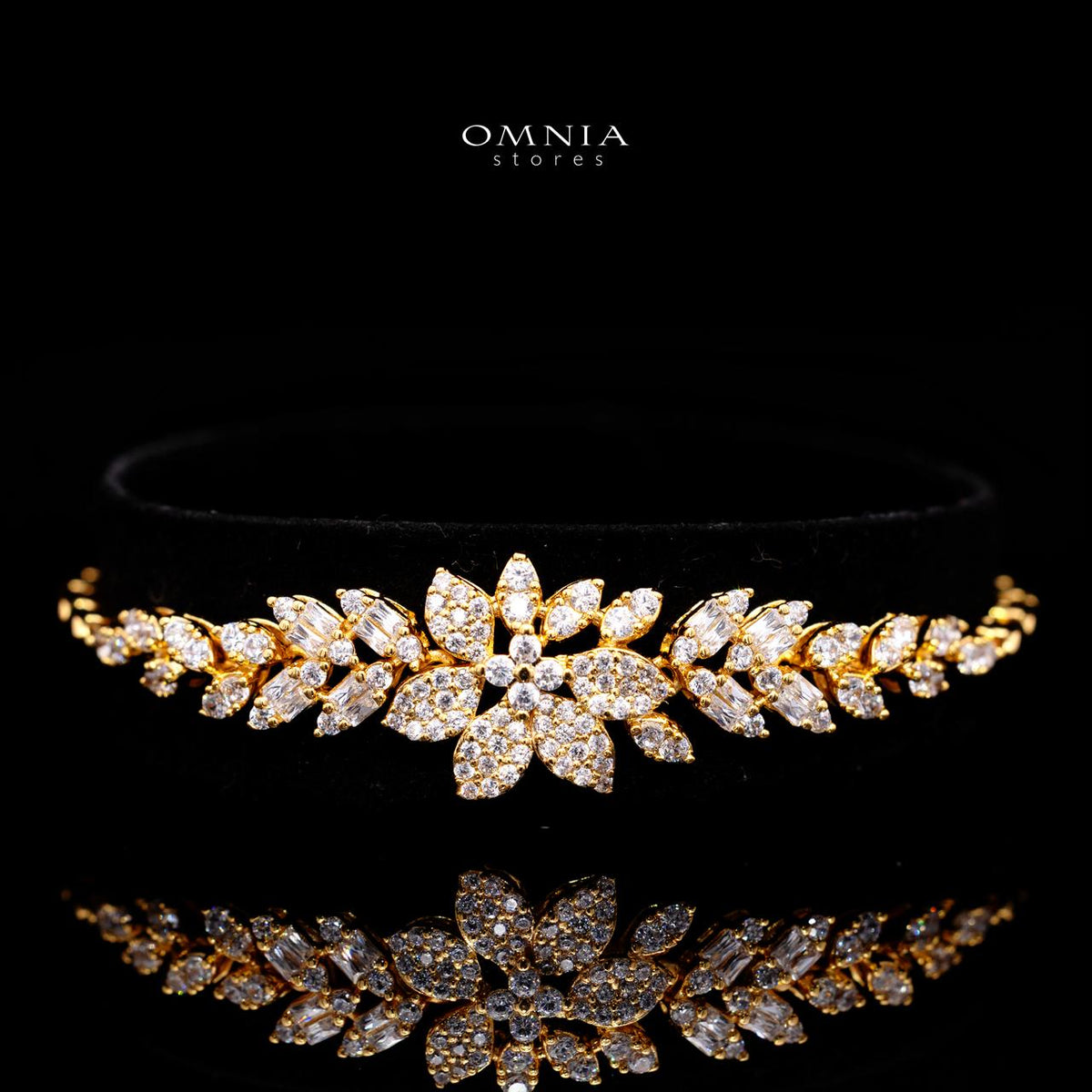Farrah Gold Luxury Bridal Full Set with High-Quality Simulated Diamonds – Rhodium Plated