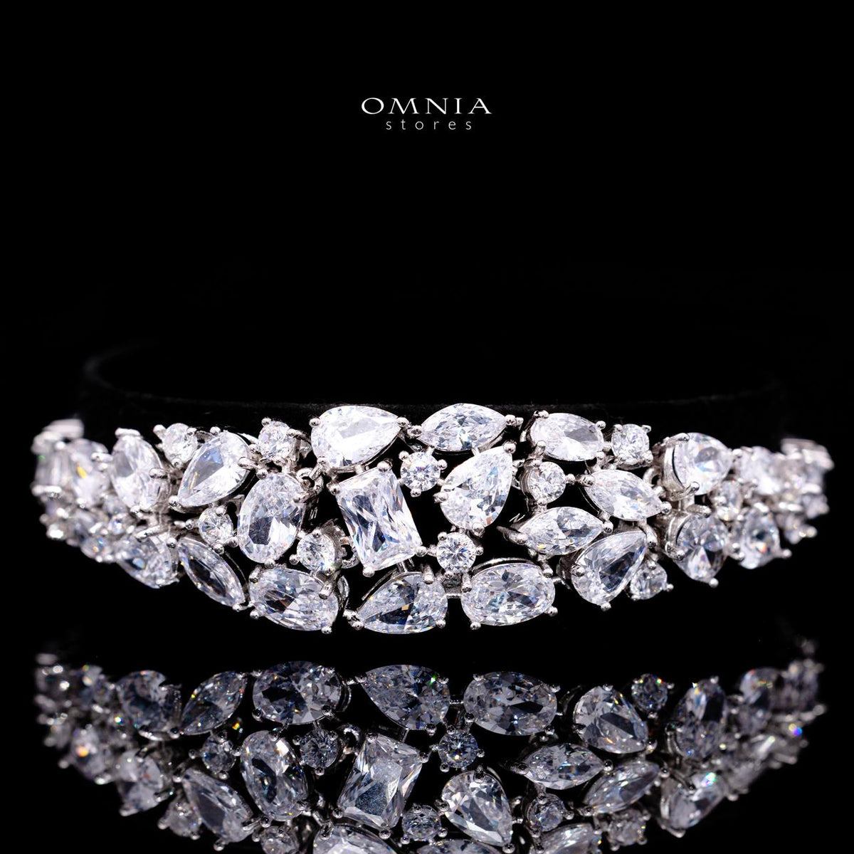 Maya White Luxury Bridal Full Set with High-Quality Simulated Diamonds – Rhodium Plated