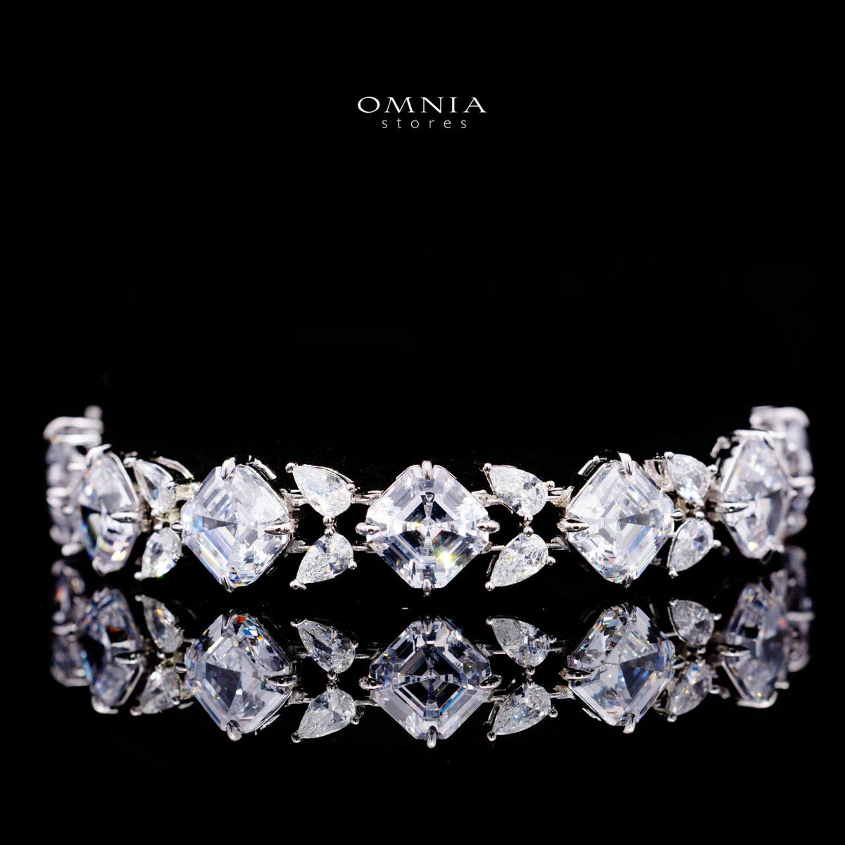 Rowena White Luxury Bridal Full Set with High-Quality Simulated Diamonds – Rhodium Plated