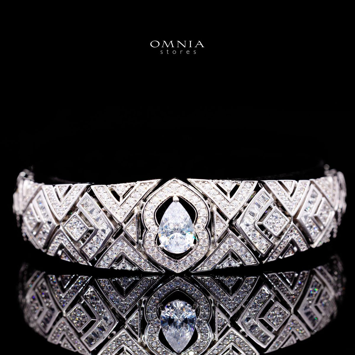 Daryan White Luxury Bridal Full Set with High-Quality Simulated Diamonds – Rhodium Plated