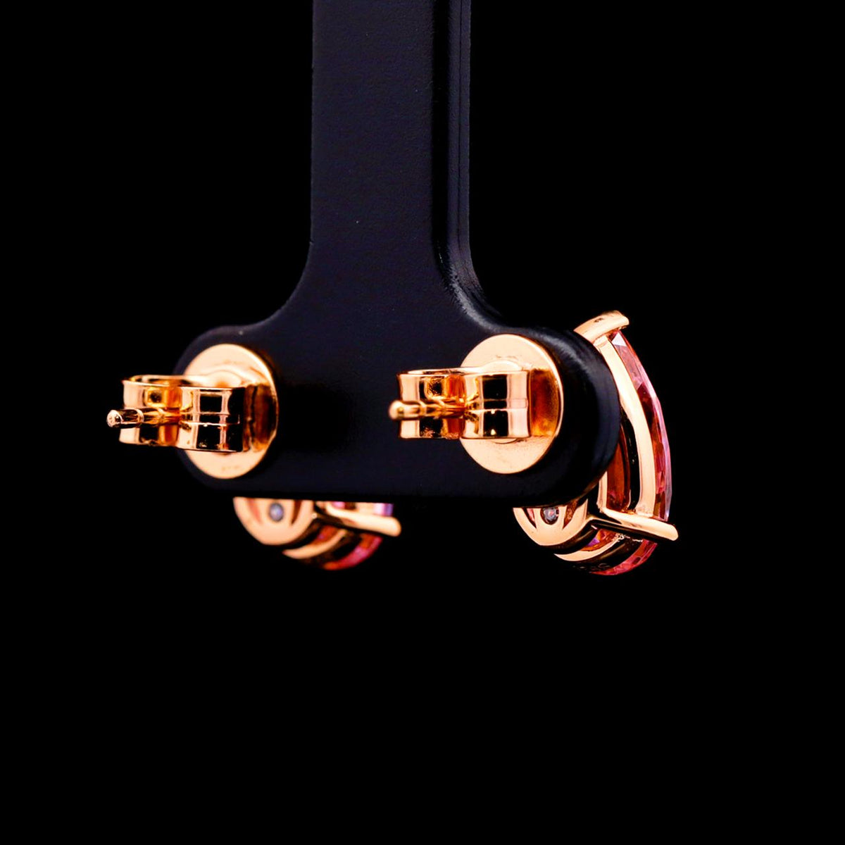 Reem Pink Earrings with Certificate | Simulated Diamonds in Rose Gold-Plated 925 Sterling Silver