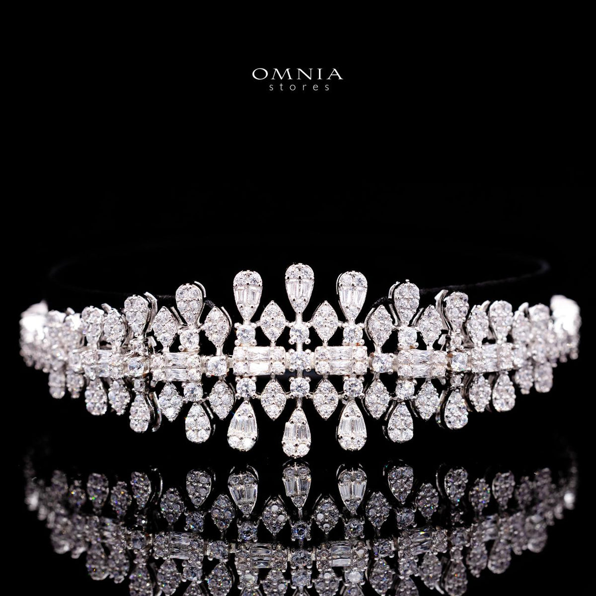 Adaliya Luxury Bridal Full Set with High-Quality Simulated Diamonds – Rhodium Plated
