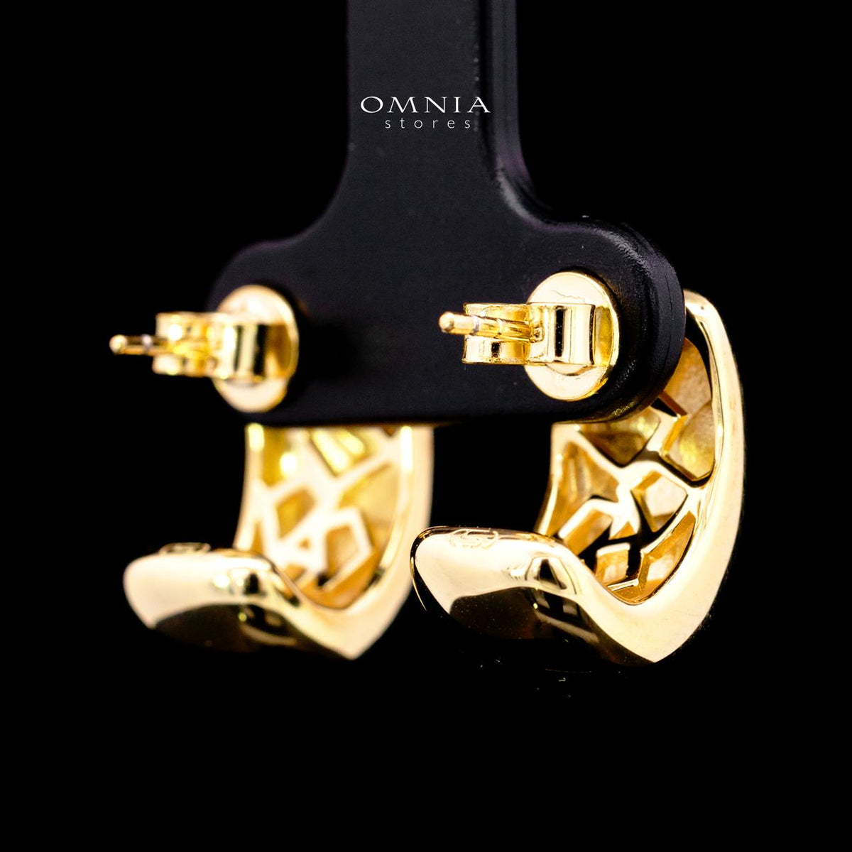 Angelinah Gold-Plated Earrings with Certified High-Quality Simulated Diamonds in 925 Sterling Silver