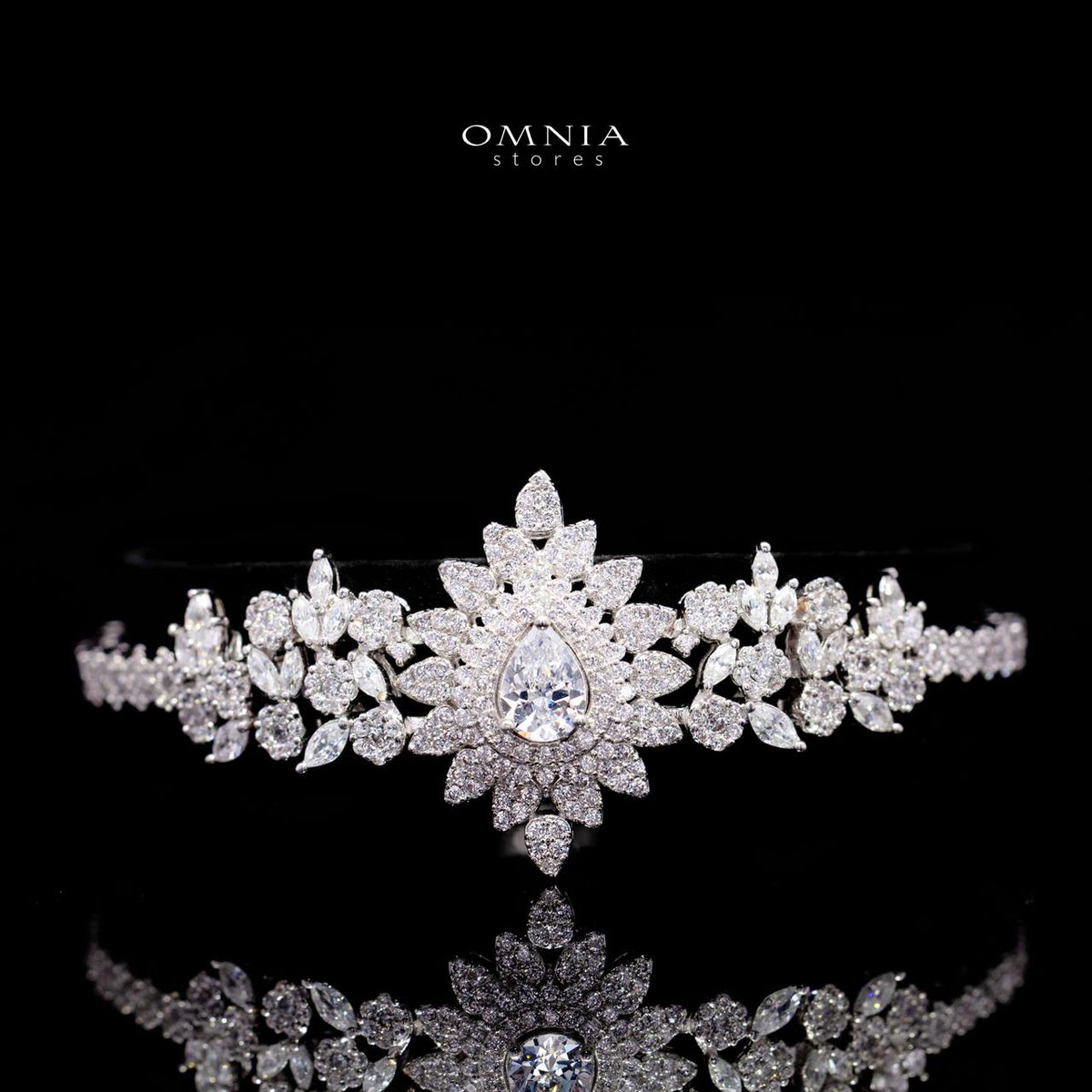 Ayrine White Luxury Bridal Full Set with High-Quality Simulated Diamonds – Rhodium Plated