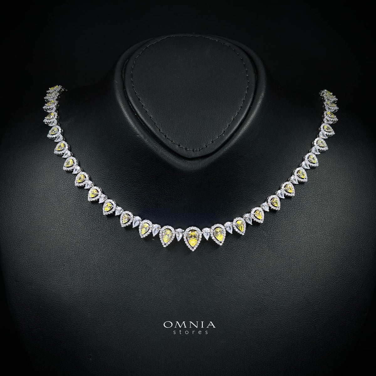 Sundus Yellow Bridal Full Set – Premium Rhodium Plated with High-Quality Zircon Stones