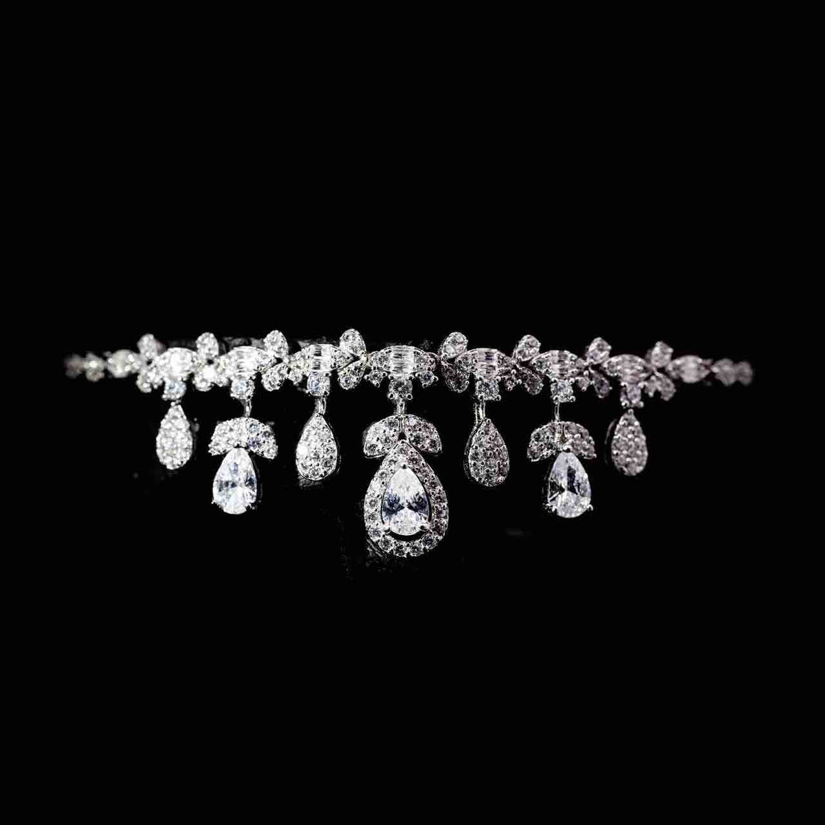 Omnia Kaamla White Bridal Full Set in 925 Silver High Quality Simulated Diamonds - OMNIASTORES UAE