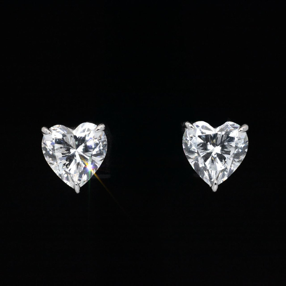 Omnia Nabia White Heart Earrings With High Quality Certified Lab Crafted Stones In 925 Silver - OMNIASTORES UAE