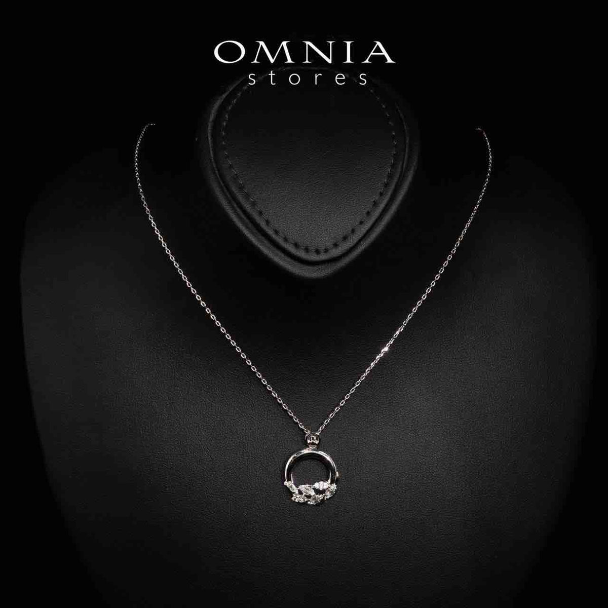 Omnia Rubi Floral White Necklace, Earrings and Ring Set in High Quality Rhodium Plated Zircon Stones - OMNIASTORES UAE