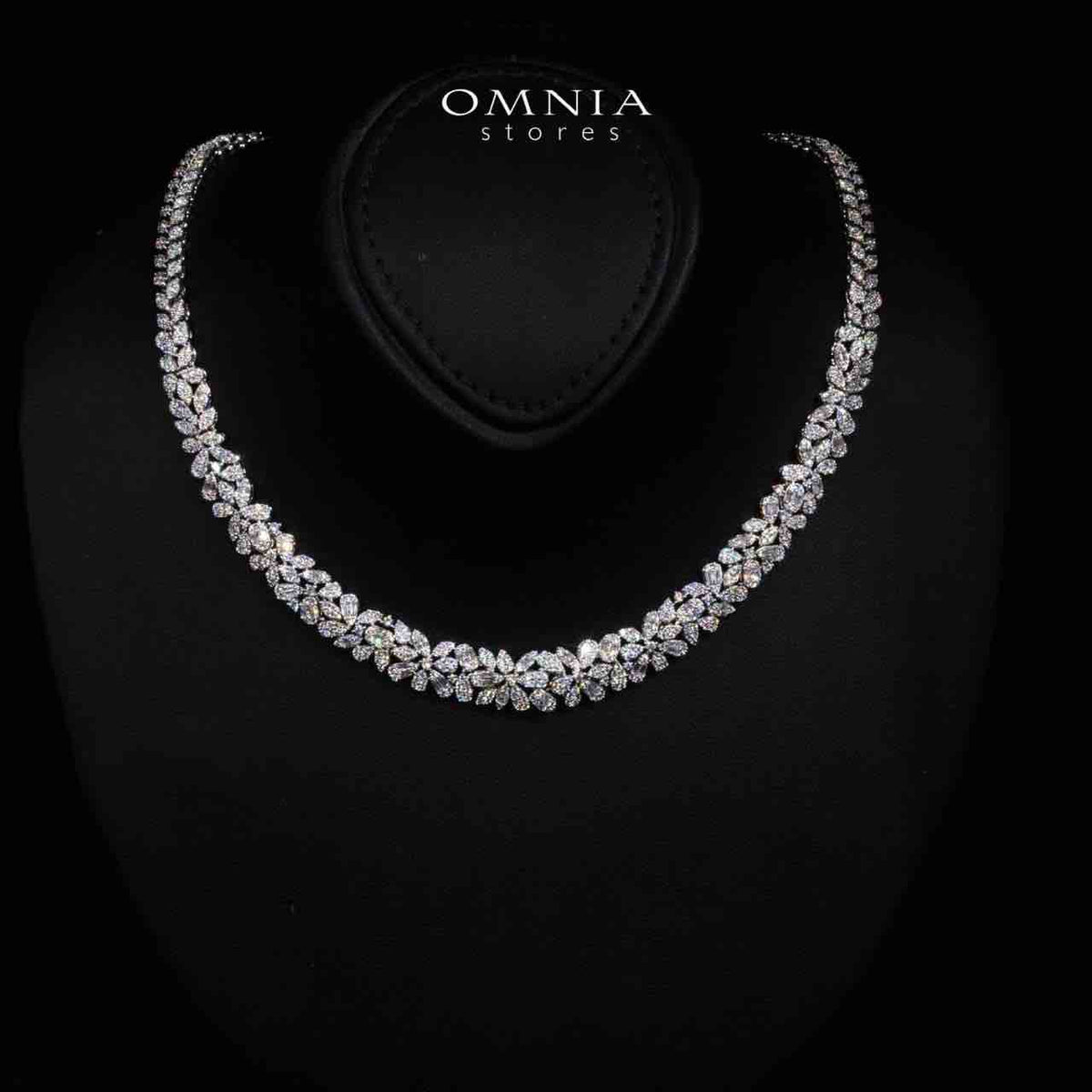 Omnia Asia White Luxury Bridal Full Set in High Quality Zircon Stone Premium Rhodium Plated (18cm available in ksa) - OMNIASTORES UAE