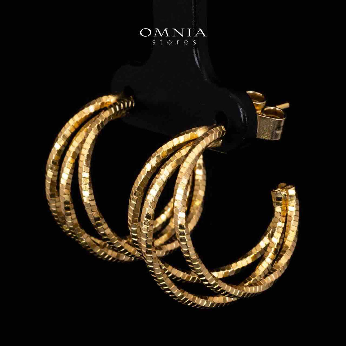 Omnia Zulay Gold Earrings In 925 High Quality Silver - OMNIASTORES UAE