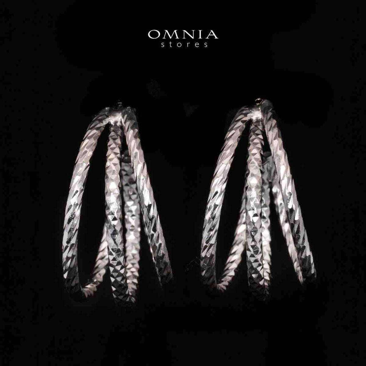 Omnia Amylah White Earrings In 925 High Quality Silver - OMNIASTORES UAE