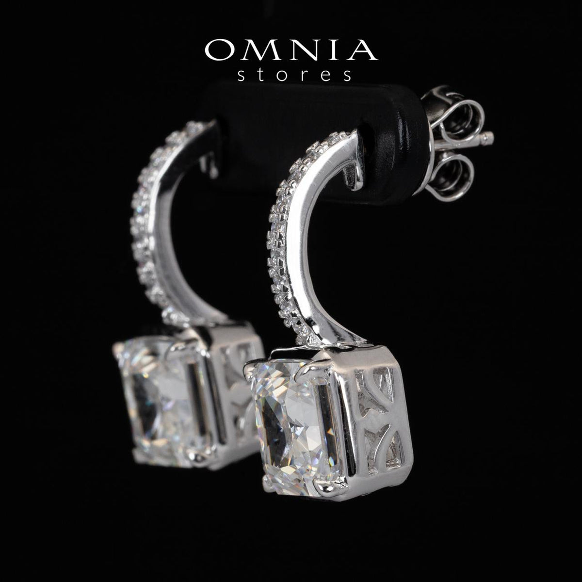 Omnia Tahila White Drop Earrings With Certified High Quality Lab Crafted Stones In 925 Silver 10.0ct - OMNIASTORES UAE