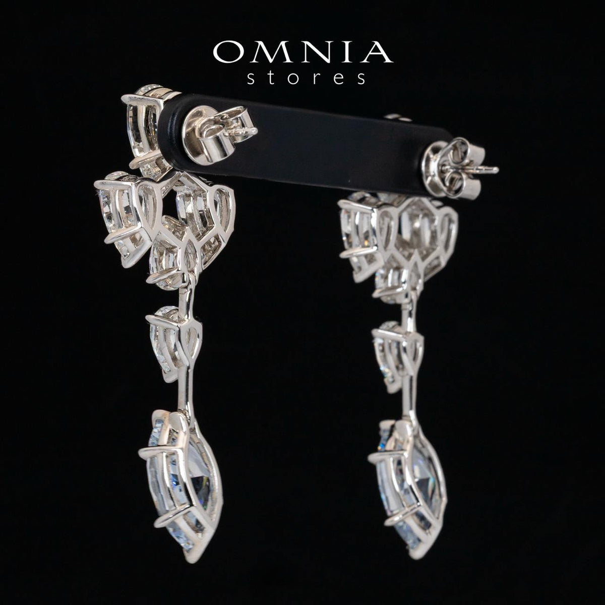 Omnia Elly White and Sky Blue Drop Earrings With High Quality Certified Lab Crafted Stones In 925 Silver 32ct - OMNIASTORES UAE