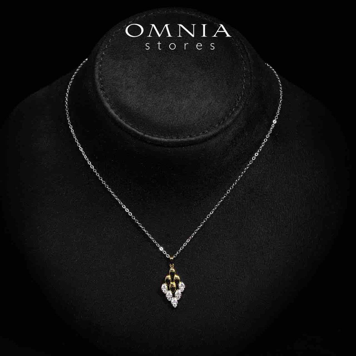 Farra Gold Pendant Necklace With High Quality Simulated Diamonds in 925 Silver - OMNIASTORES UAE
