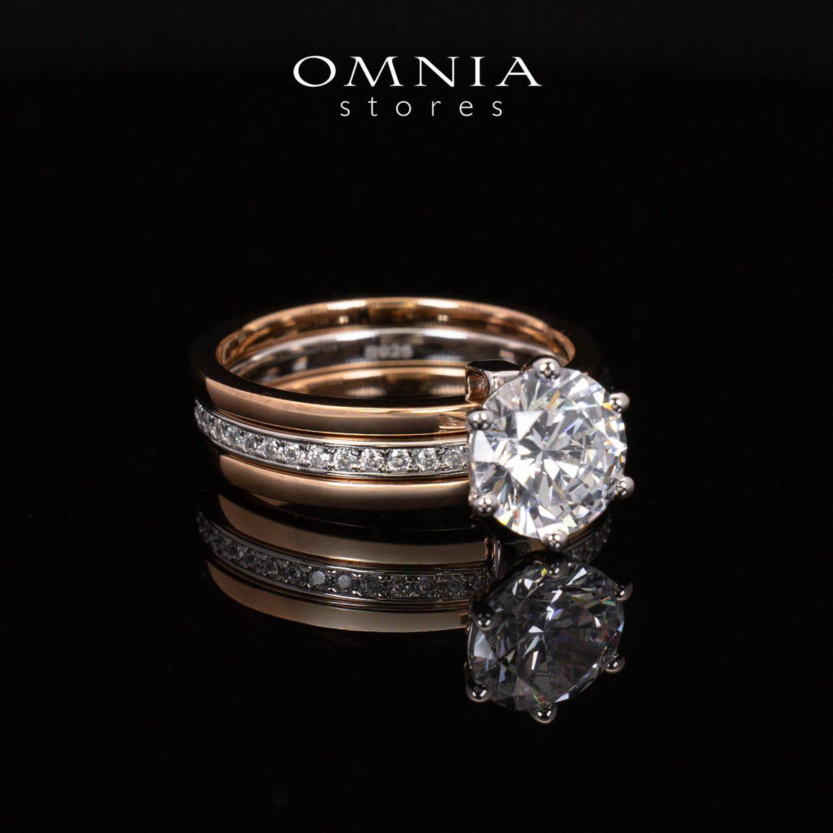 Julie Rose Gold Certified Lab Crafted Multi Layer Ring With High Quality 925 Silver - OMNIASTORES UAE