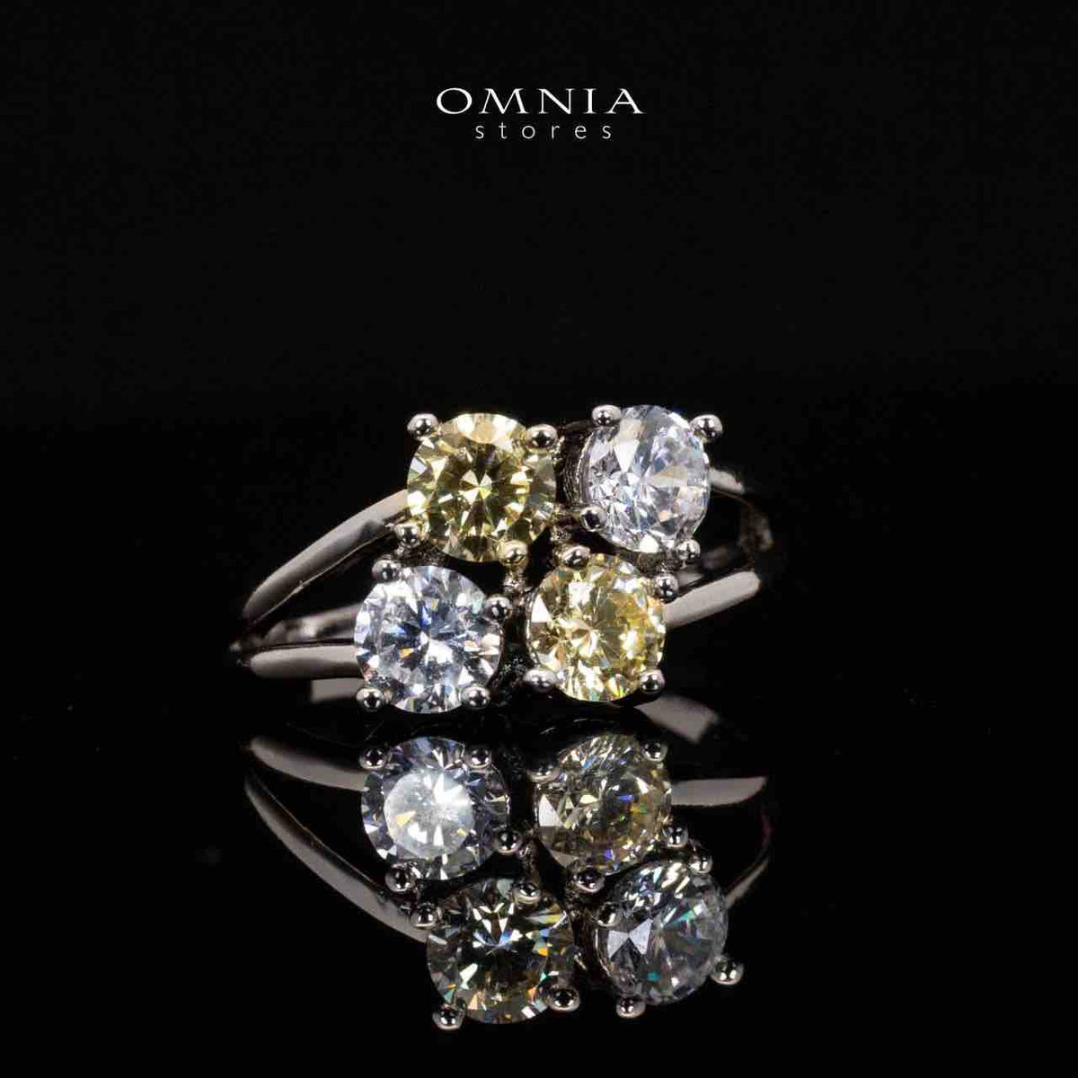 Hessa Yellow and Whte Luxury Bridal Full Set in High Quality Simulated Diamonds - OMNIASTORES UAE