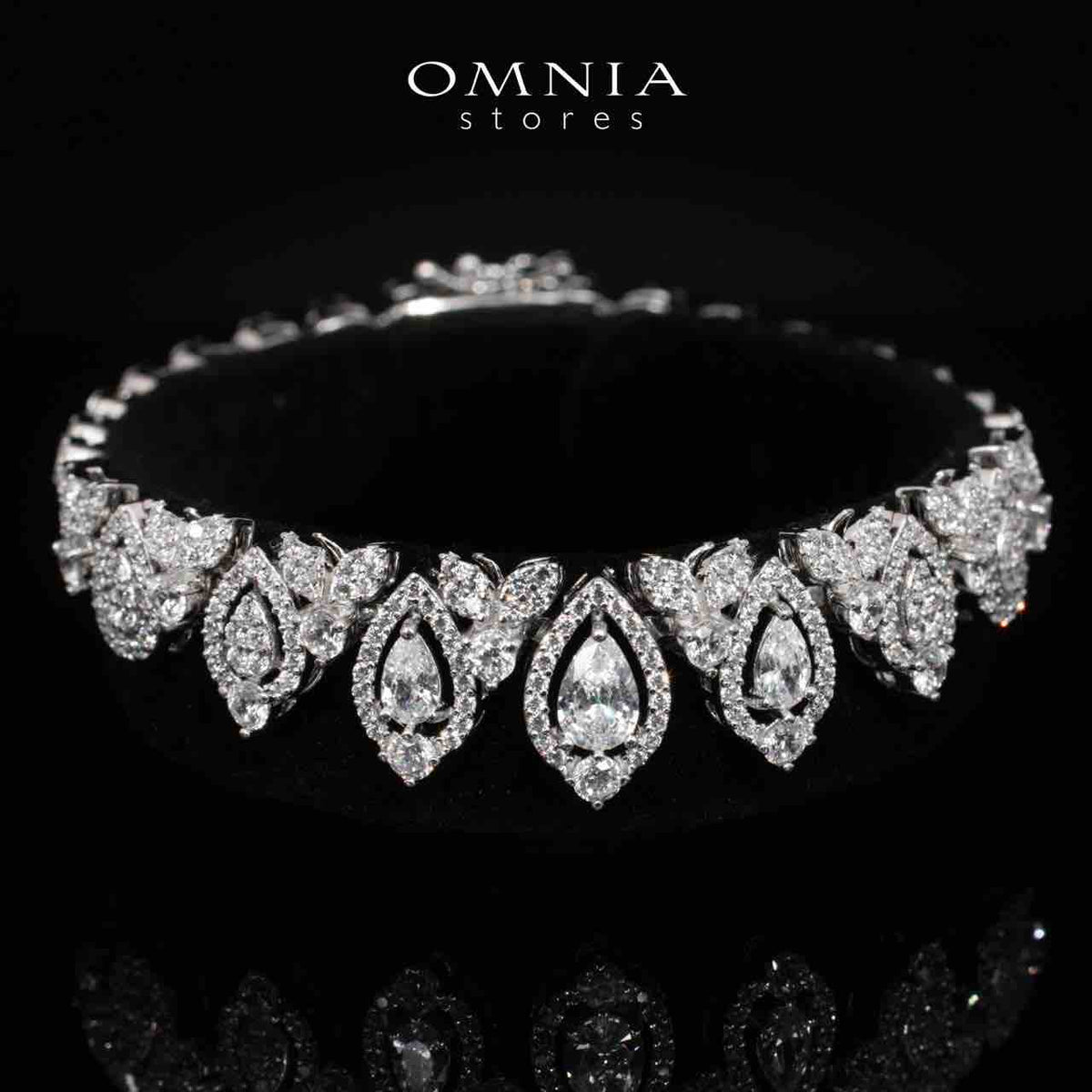 Helena White Bridal Choker Full Set in 925 Silver High Quality Simulated Diamonds