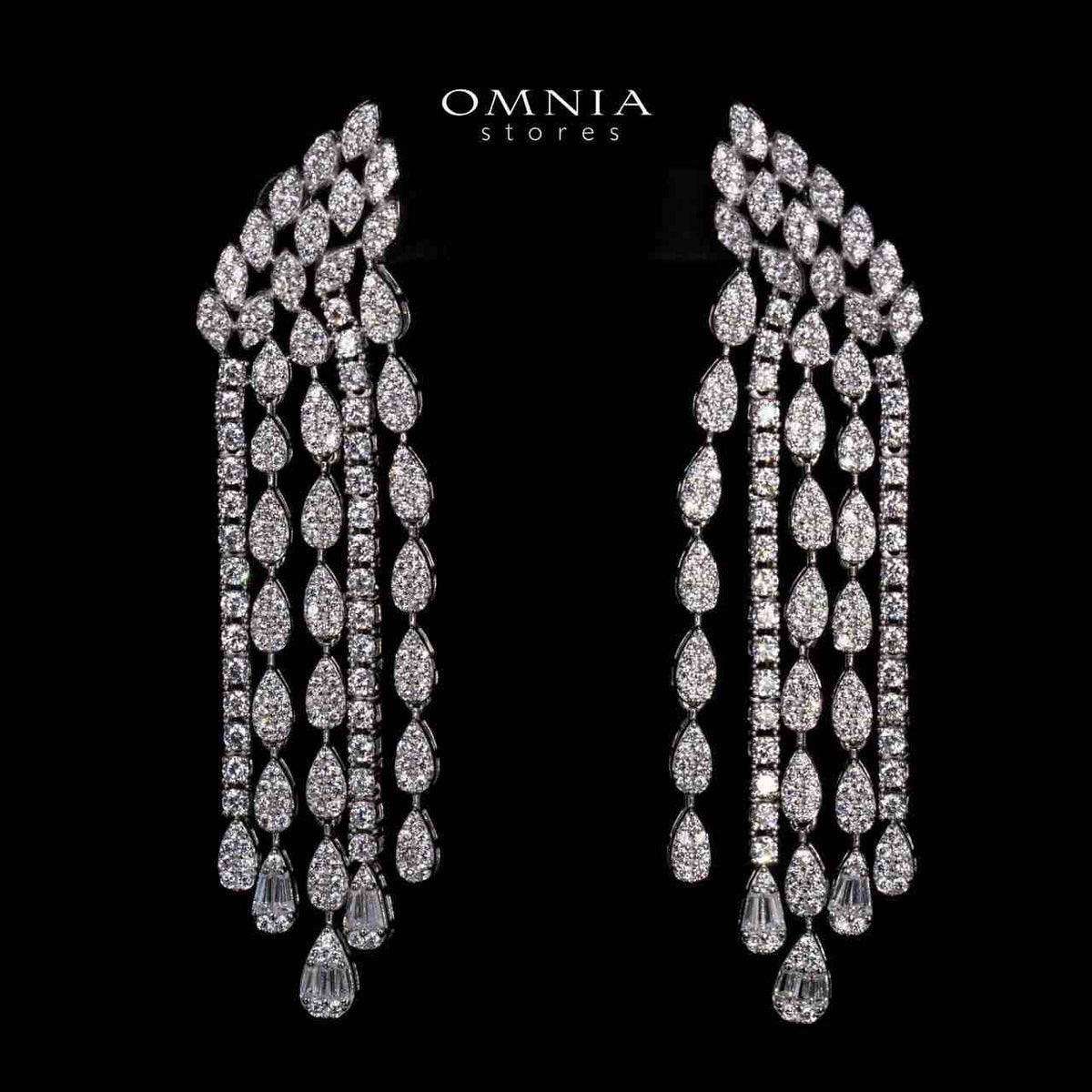Maddie White Winged Drop Earrings in 925 Silver With High Quality Simulated Diamonds