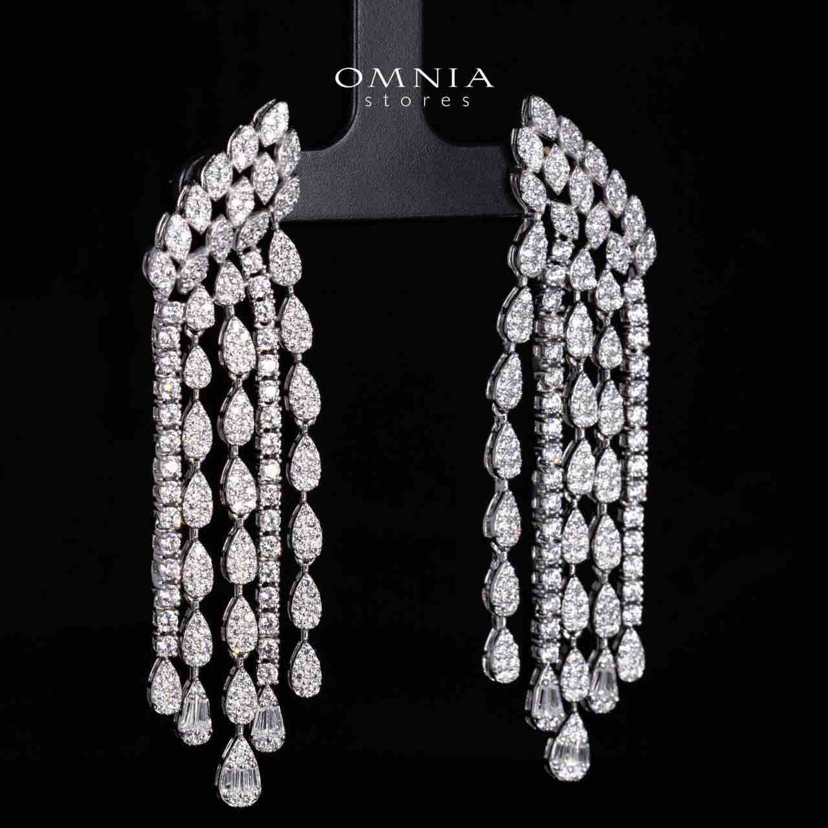 Maddie White Winged Drop Earrings in 925 Silver With High Quality Simulated Diamonds