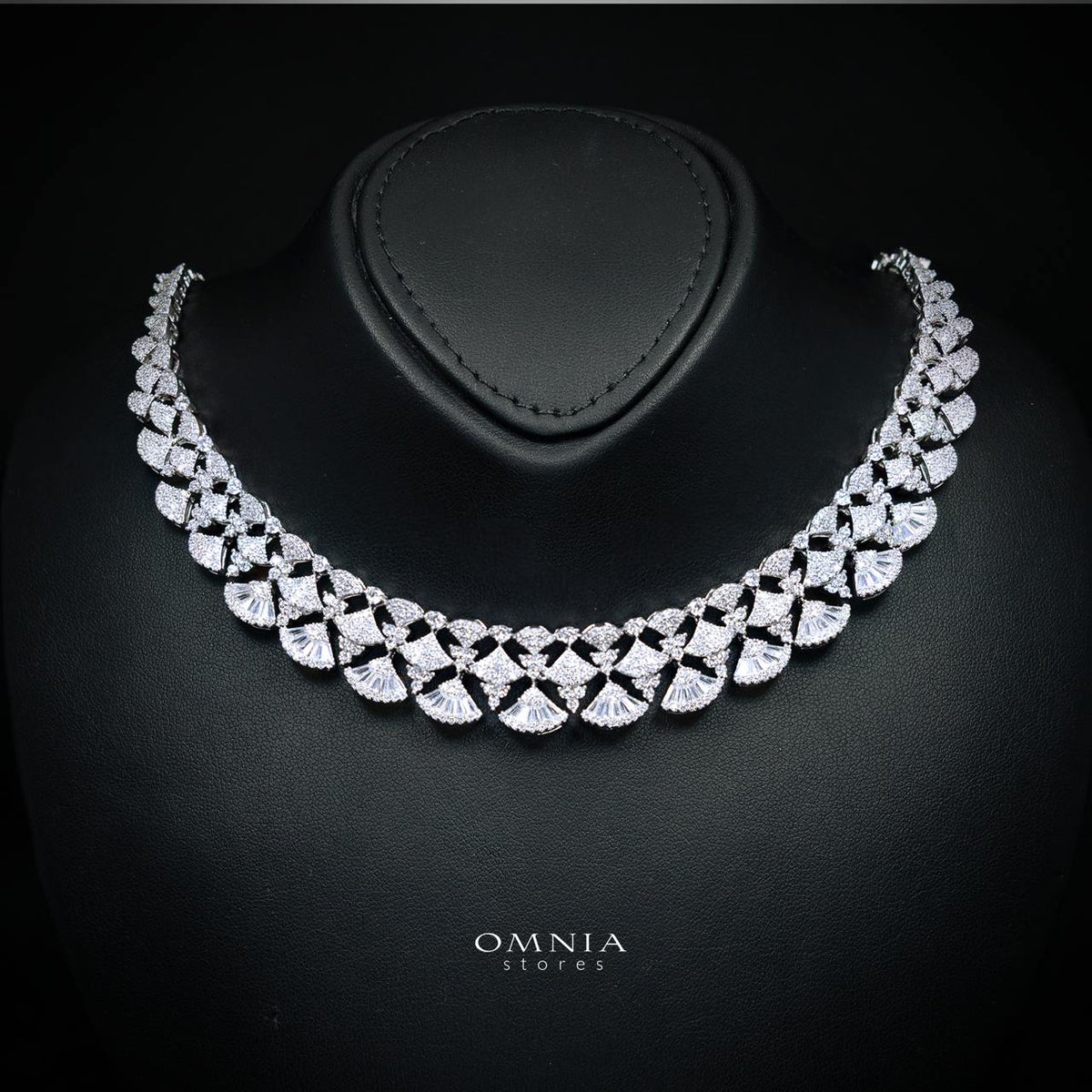 Omnia Keti Luxury Bridal White Full Set In High Quality Zircon Stone Rhodium Plated