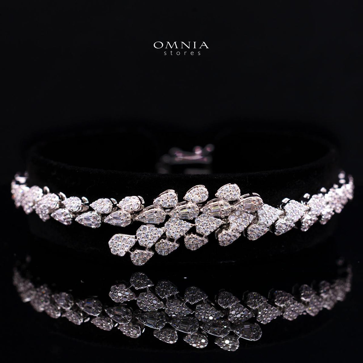 Omnia Zayn Luxury Bridal White Full Set In High Quality Zircon Stone Rhodium Plated