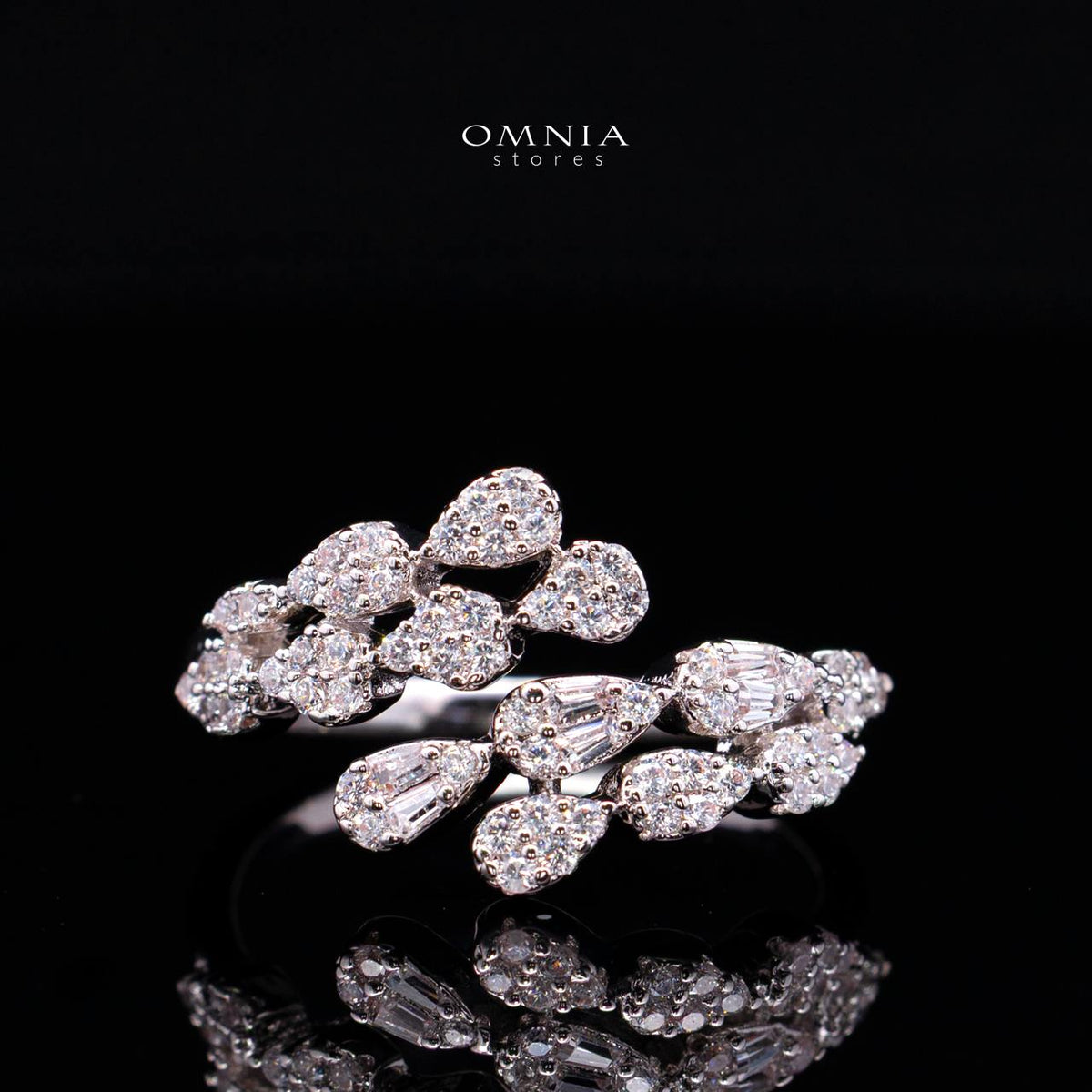 Omnia Zayn Luxury Bridal White Full Set In High Quality Zircon Stone Rhodium Plated