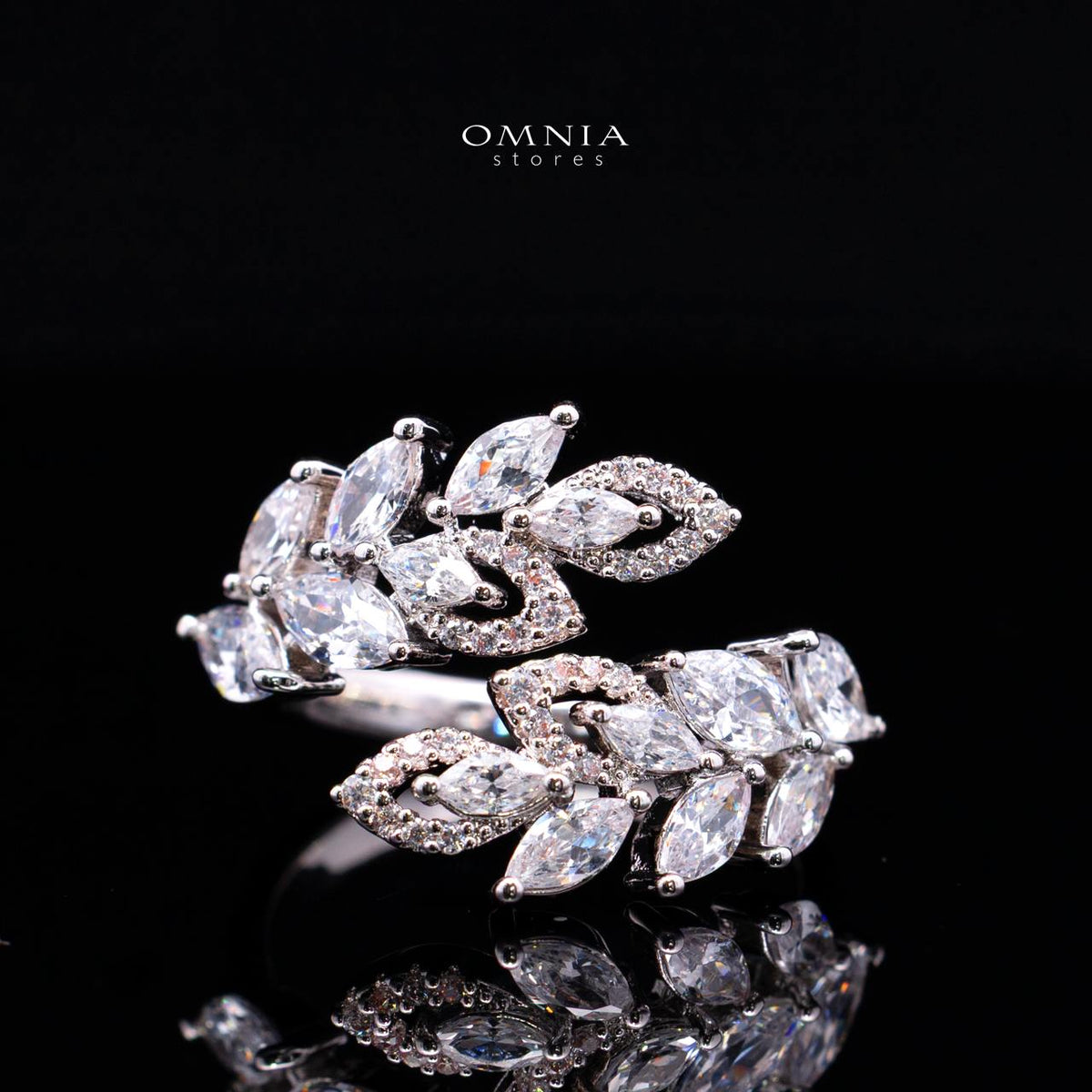 Omnia Safe Luxury Bridal White Full Set In High Quality Zircon Stone Rhodium Plated