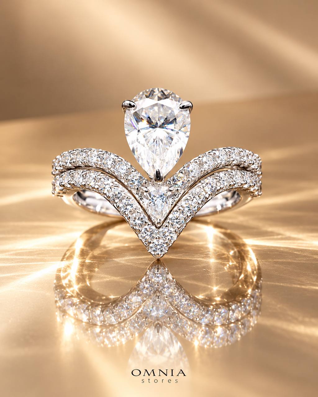 Katrin Pear-Cut Moissanite Ring 6x9mm (1.5CT) in 925 Sterling Silver