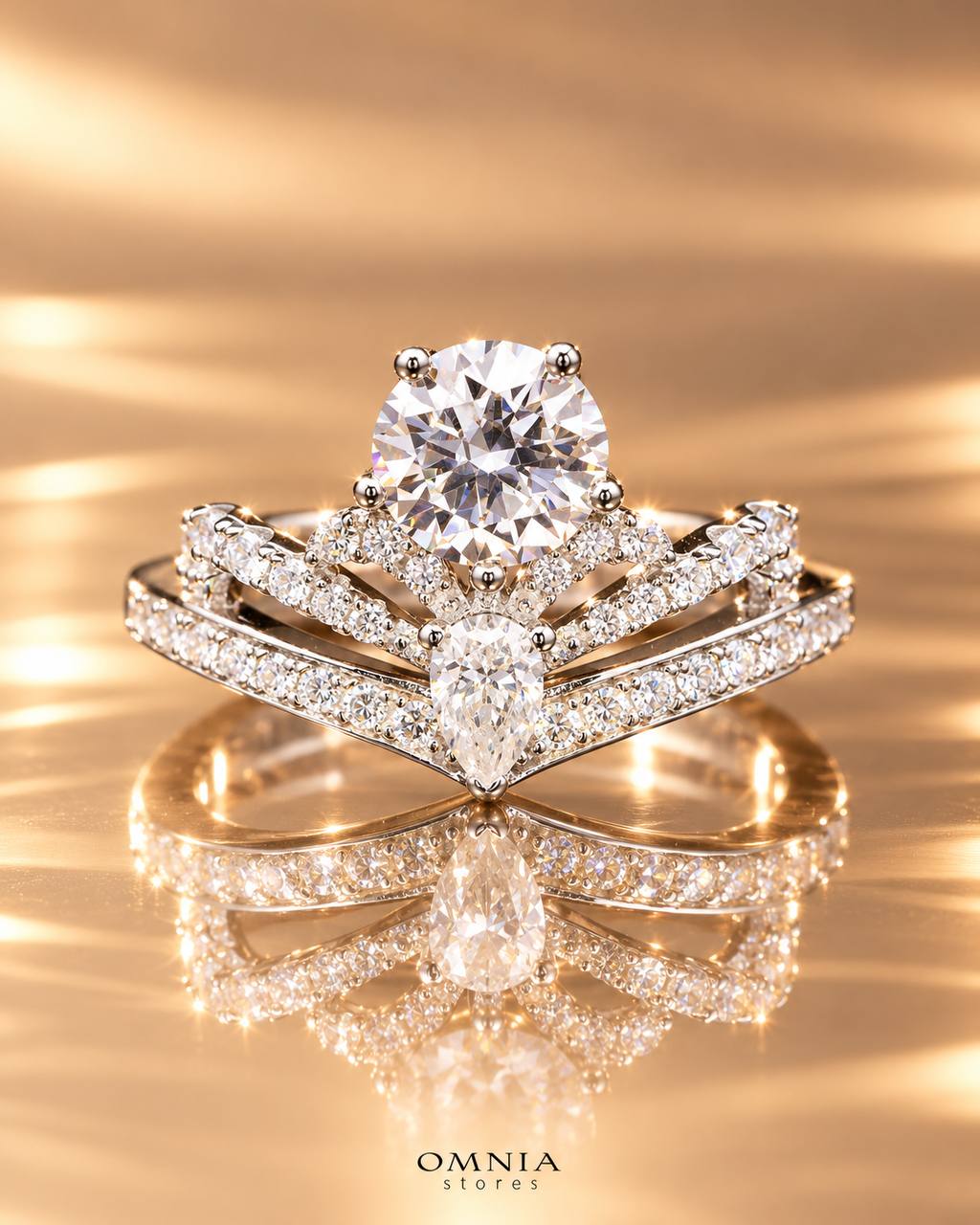 Joumana White Round Cut Ring in High Quality 925 Silver 6.5mm 1ct