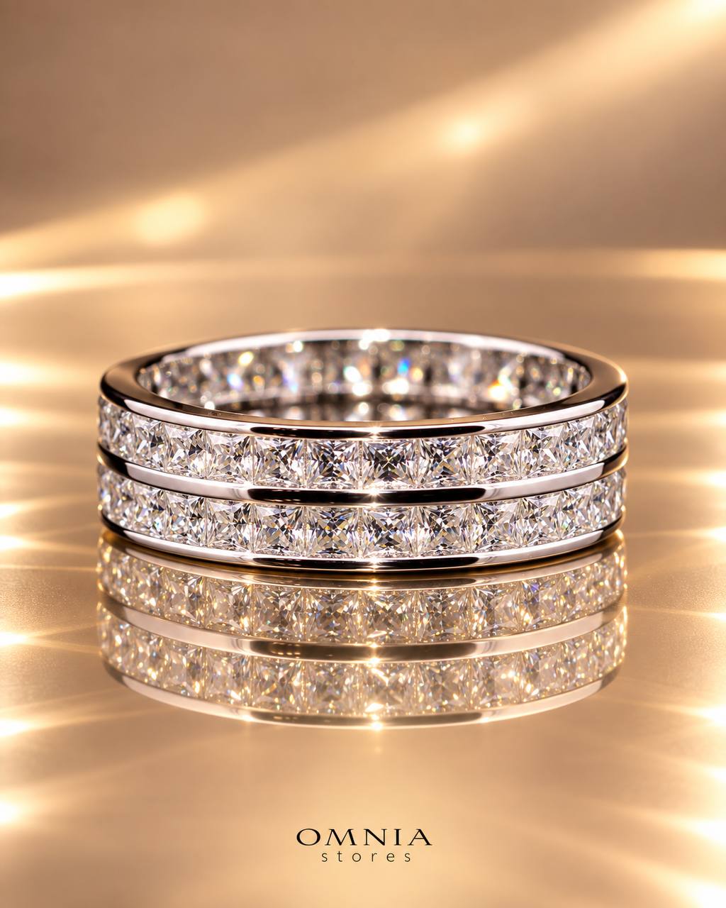 Cecilia Square-Cut Moissanite Ring 2x2mm in 925 Sterling Silver