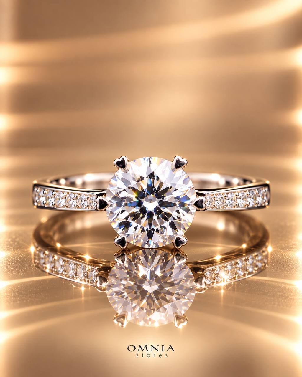 Frances 5mm Round Moissanite Ring (0.5 CT) with Certificate in 925 Sterling Silver