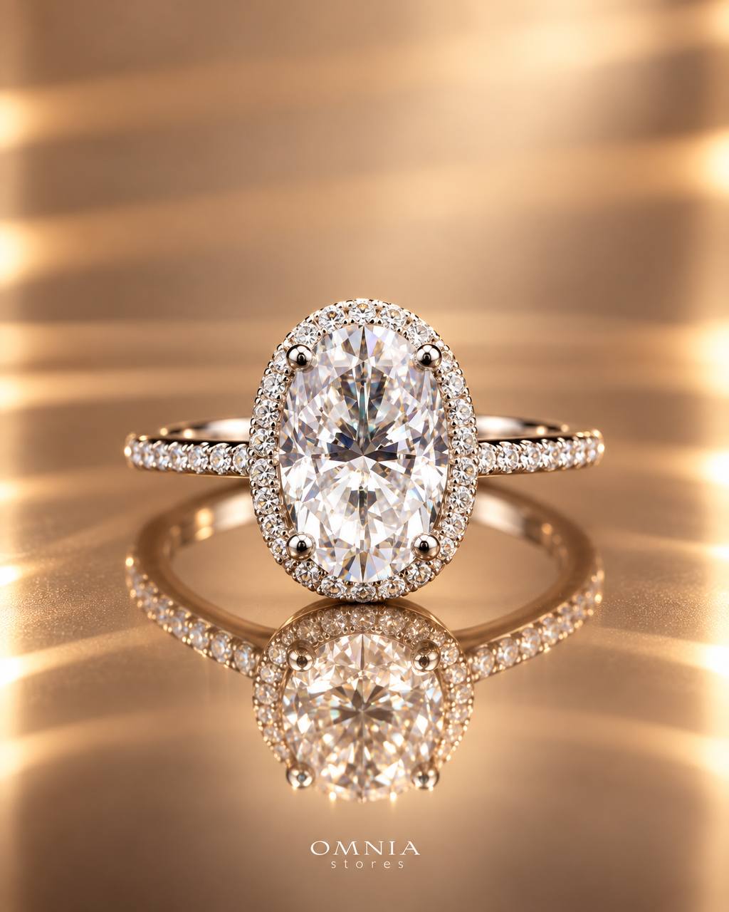 Omnia Hafsah White Moissanite Ring – Certified 925 Sterling Silver