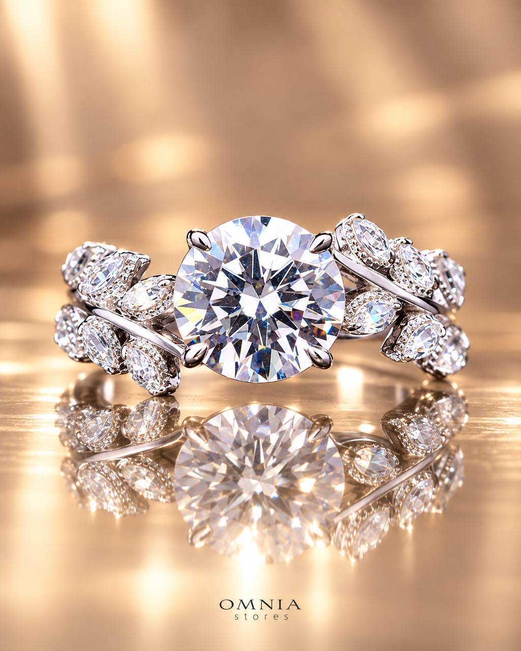 Negar White Ring In 925 Silver High Quality Certified Lab Crafted Stones