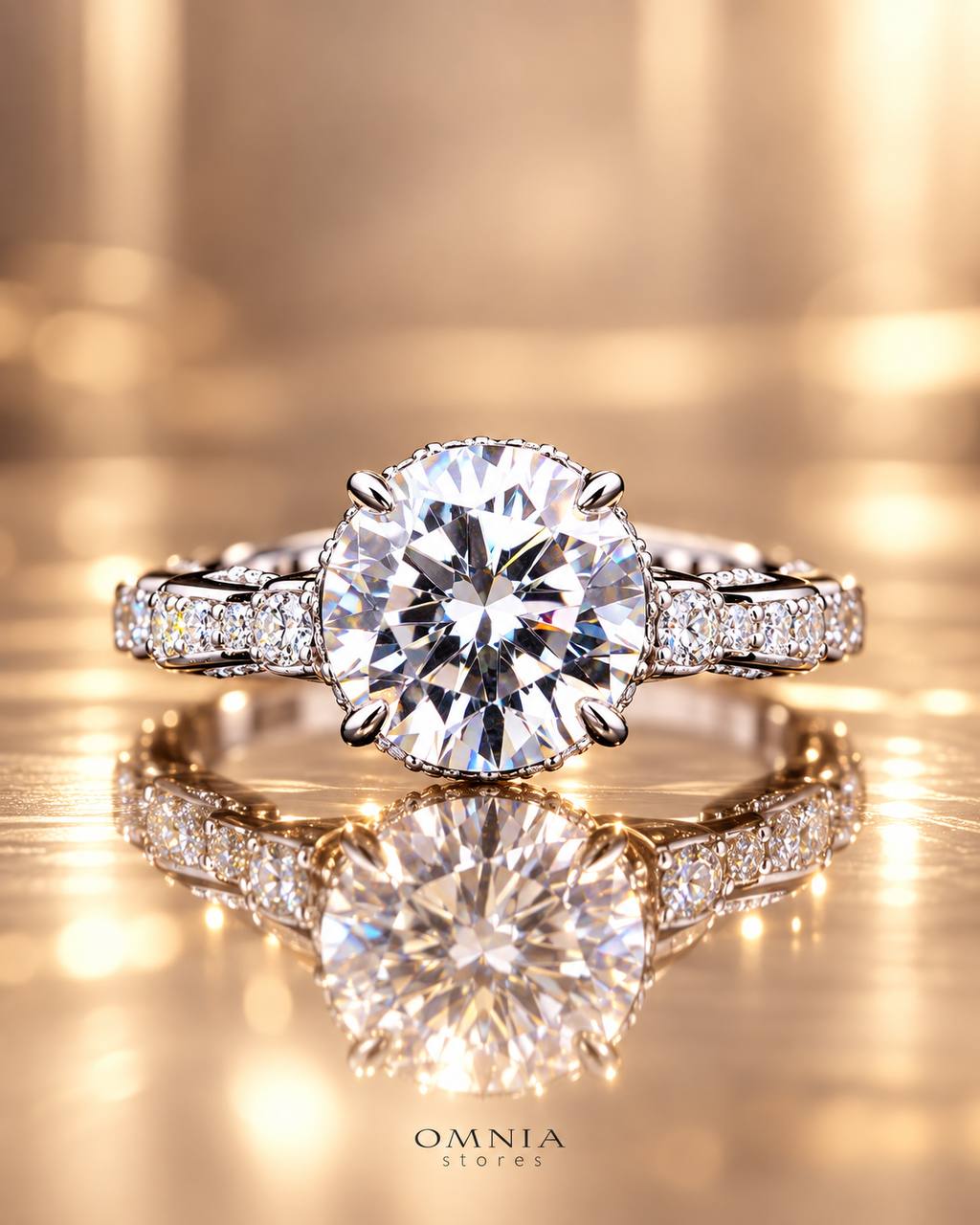 Ruffa Ring with Certified Premium Simulated Diamonds in 925 Sterling Silver