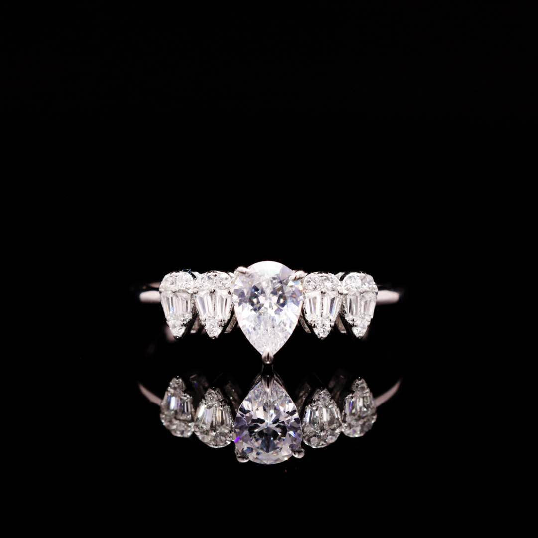 Omnia Khuloud White Bridal Full Set in 925 Silver High Quality Simulated Diamonds (6cm Only Available in KSA)