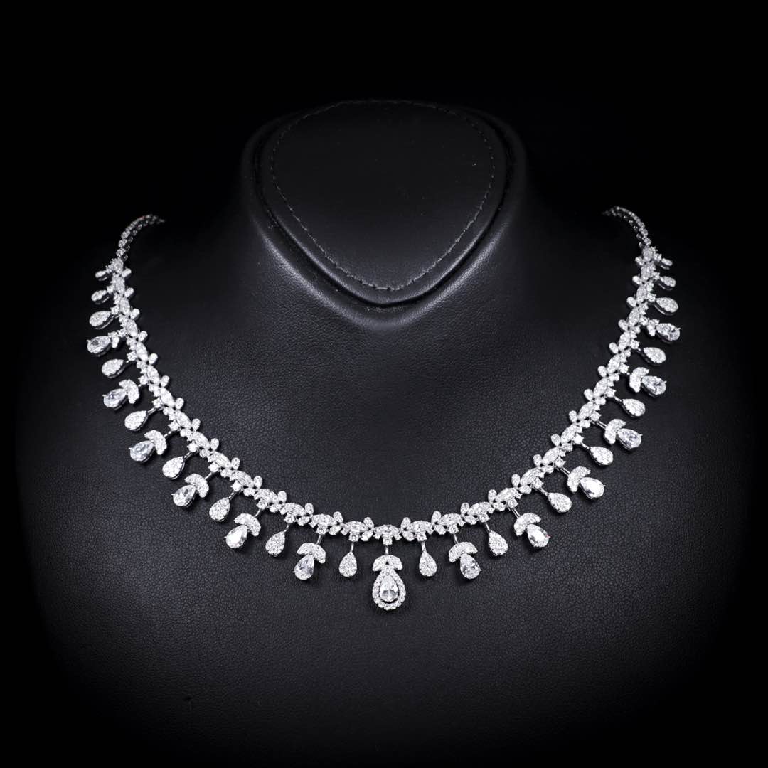 Omnia Kaamla White Bridal Full Set in 925 Silver High Quality Simulated Diamonds