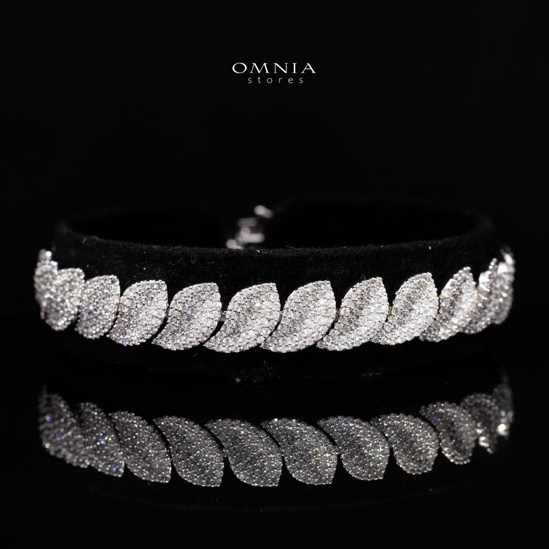 Omnia Alaia Luxury White Bridal Full Set in High Quality Zircon Stone Rhodium Plated