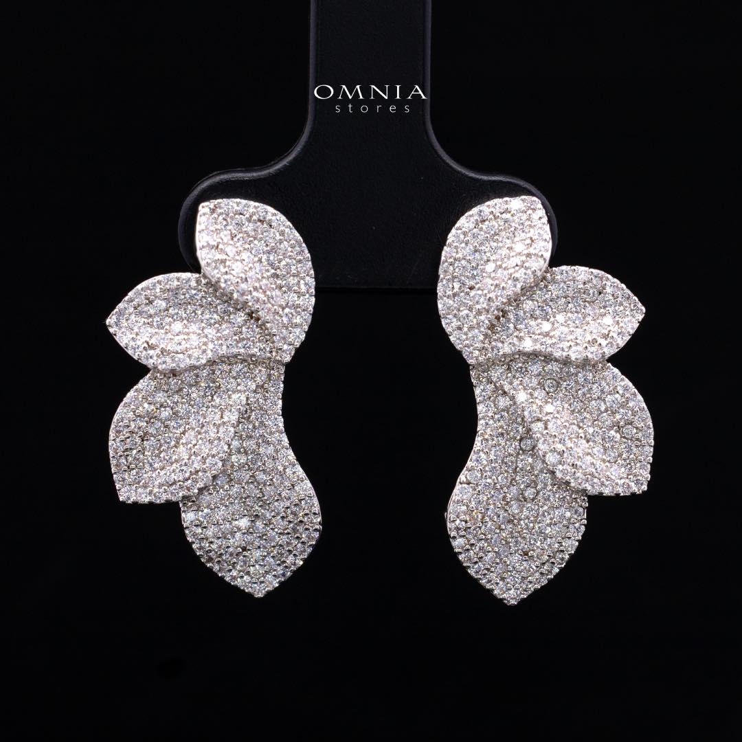 Omnia Alaia Luxury White Bridal Full Set in High Quality Zircon Stone Rhodium Plated