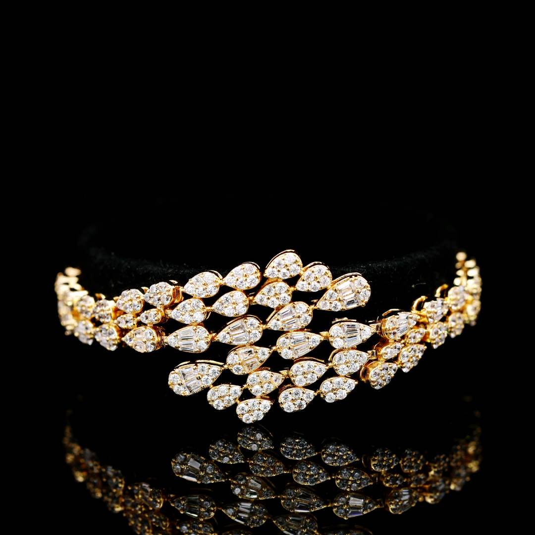 Omnia Beretta Luxury Gold Bridal Full Set in High Quality Zircon Stone Premium Rhodium Plated