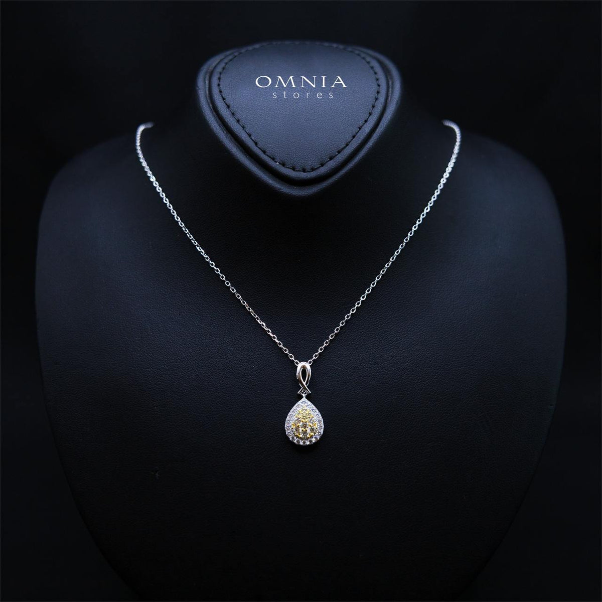 Ahanta Pendant Necklace in 925 Sterling Silver with Premium Simulated Diamond