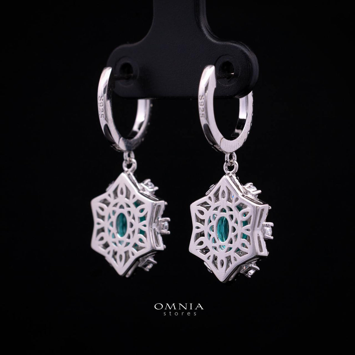 Rachel Lab-Grown Paraiba Earring with GRC Certificate, Oval 6x8mm in 925 Sterling Silver