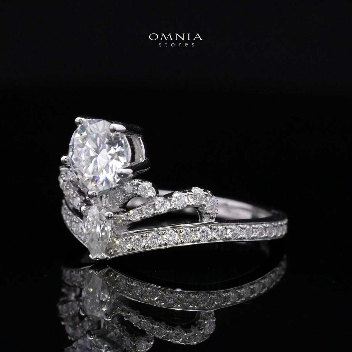 Joumana White Round Cut Ring in High Quality 925 Silver 6.5mm 1ct